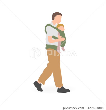 父親帶著孩子散步 127693808