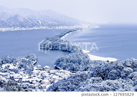 天橋立被大雪覆蓋 127693829