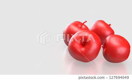 The Red Apple on white Background for Health concept 3d Rendering. The Red Apple on white Background for Health concept 3d Rendering. 127694049
