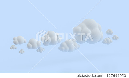 The Cloud on Blue Background for eco or technology concept 3d Rendering. The Cloud on Blue Background for eco or technology concept 3d Rendering. 127694050