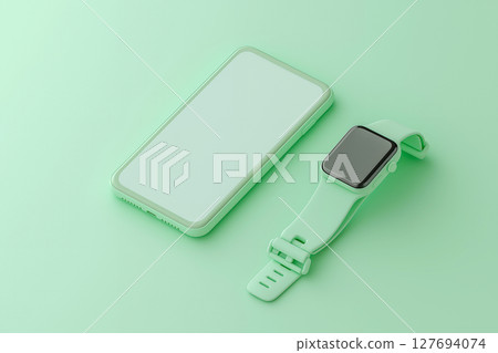 智慧型手機和智慧型手錶的柔和協調 127694074