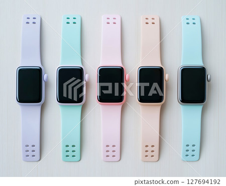 Pastel colored smartwatch collection 127694192