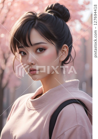 動漫風格女性肖像“AI生成圖像” 127694418