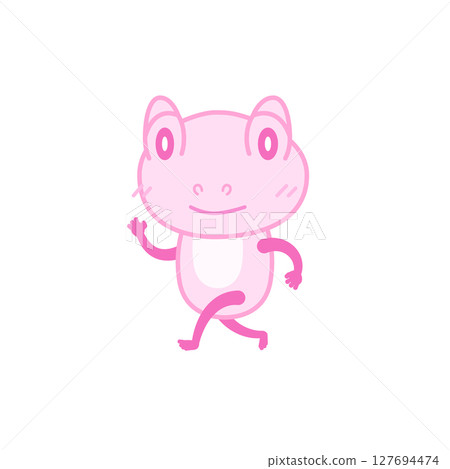 青蛙插畫（桃子，動人） 127694474