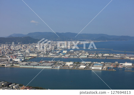A bird's-eye view of Takamatsu city center and the waterfront from the top of Mount Yashima A bird's-eye view of Takamatsu city center and the waterfront from the top of Mount Yashima 127694813