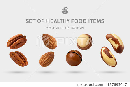 Pecan, Almond, minerals 127695047