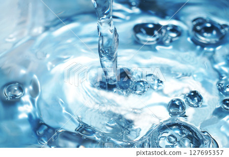 Water, water splash, water surface, water column, bubbles, ripples 127695357