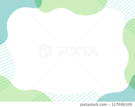 Cute green fluid shaped frame Cute green fluid shaped frame 127696109