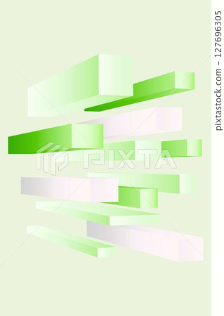 3D geometric illustration background material, yellow-green gradient, digital 3D geometric illustration background material, yellow-green gradient, digital 127696305