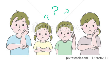 問題 家庭 父母與 2 個孩子 127696312