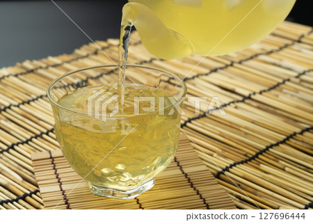 Cold green tea Cold tea made in a teapot Cold green tea Cold tea made in a teapot 127696444