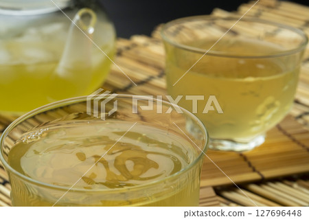 Cold green tea Cold tea made in a teapot Cold green tea Cold tea made in a teapot 127696448