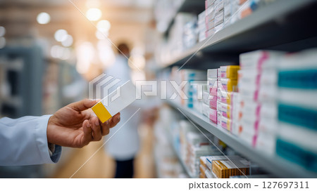 Professional drug store environment 127697311