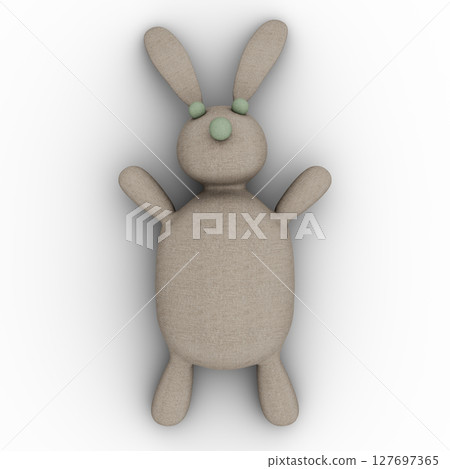 Plush Bunny Rabbit Cute, Charming and Funny Toy. 3D Illustration. File with Clipping Path. Plush Bunny Rabbit Cute, Charming and Funny Toy. 3D Illustration. File with Clipping Path. 127697365