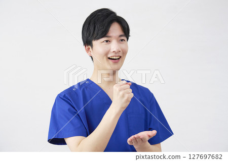 醫生，護士，牙醫，護理員，男性，靈感，白色背景 127697682