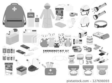 防災用品插圖集 防災用品插圖集 127698093