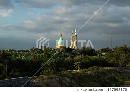 Mosque Amidst Tropical Greenery - Peaceful Islamic Architecture 127698176