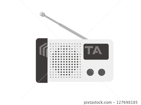 Illustration of a disaster prevention radio, front 127698185
