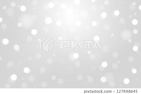 White Bokeh Light on Soft Gray Background Elegant minimal glowing dots for wedding and clean design themes 127698645