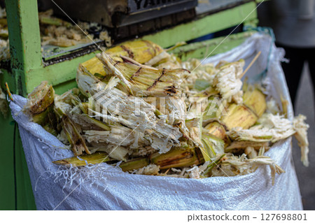 Sugarcane Bagasse After Juice Extraction Sugarcane Bagasse After Juice Extraction 127698801