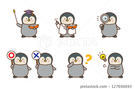 學習場景的企鵝角色集 127698893