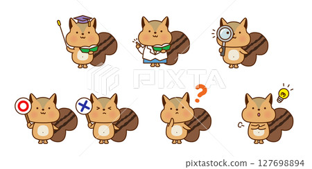 學習場景的松鼠角色集 學習場景的松鼠角色集 127698894