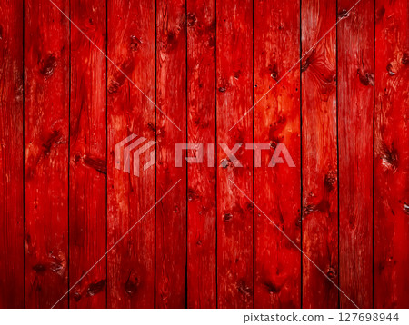 Background material of a wooden wall painted with red paint 127698944