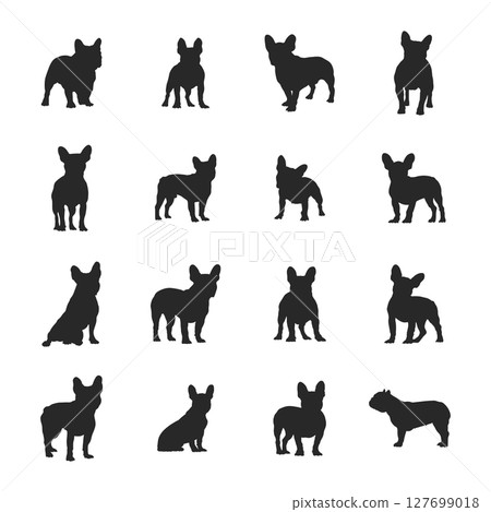 French bulldog silhouettes 127699018