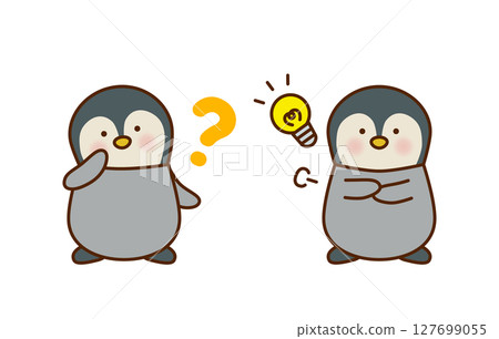 Penguin character set with doubts and inspiration Penguin character set with doubts and inspiration 127699055