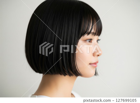 Japanese woman with bob hairstyle 127699105