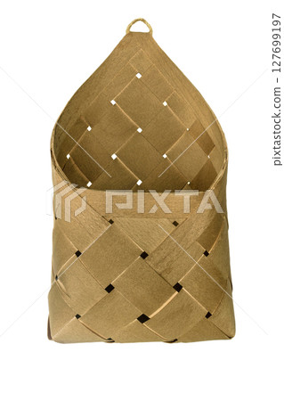 Wicker basket made from wood 127699197