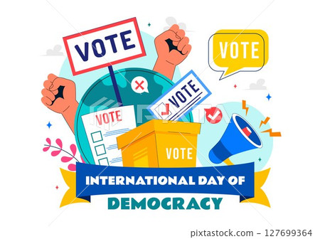 International Day of Democracy Vector Illustration on September 15 with Hands Holding Voting Papers for Resolution in a Flat Cartoon Style Background International Day of Democracy Vector Illustration on September 15 with Hands Holding Voting Papers for Resolution in a Flat Cartoon Style Background 127699364