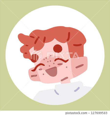 Cartoon Freckled Boy Avatar Icon 127699583