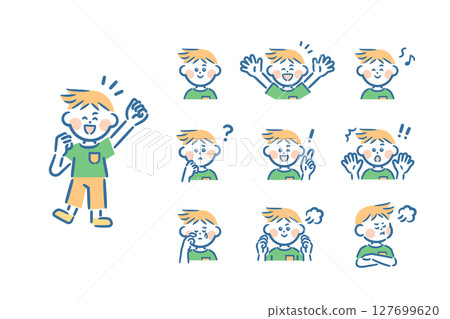 美國男孩-全身+9種臉部表情 127699620