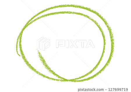 Green pencil highlight circle mark isolated on transparent background 127699719