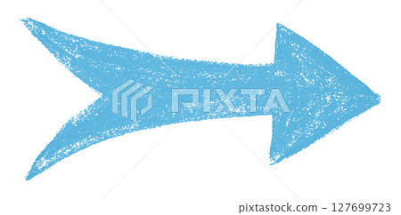 Light blue arrow symbol colored pencil isolated on transparent background 127699723