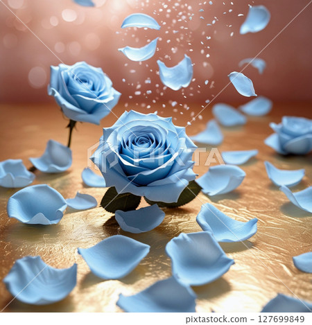 淡藍色的玫瑰 127699849