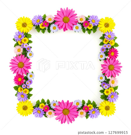 多彩的花框架 127699915