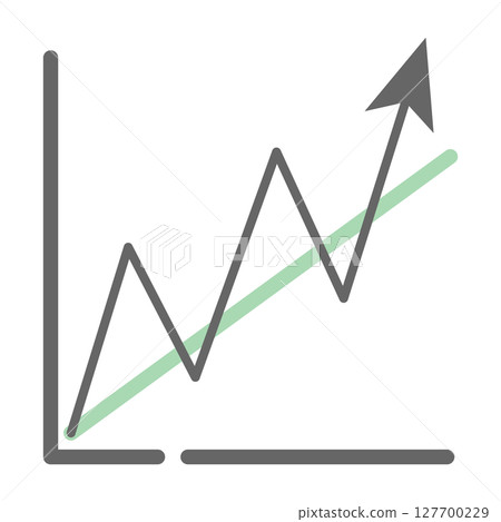 Zigzag rising graph icon 127700229