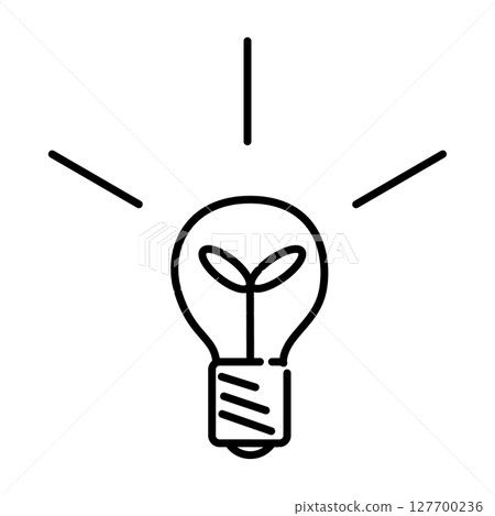 Bulb with green leaves and eco-friendly concept icon Bulb with green leaves and eco-friendly concept icon 127700236