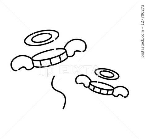 Winged coin icon 127700272