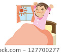 Elderly woman waking up from a good night's sleep 127700277