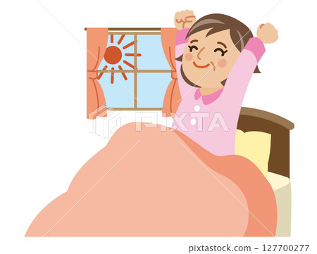 一位老婦人從一夜好眠中醒來 127700277