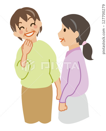 老年婦女們愉快地交談 老年婦女們愉快地交談 127700279