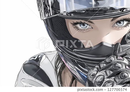 白色背景下女騎士的特寫鏡頭 127700374