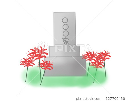 Grave and red spider lily illustration Grave and red spider lily illustration 127700430