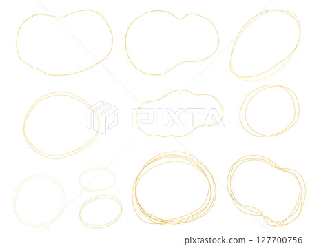 金線畫：圓形框架和圓圈集 127700756