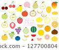 Cute fruit illustration material set 127700804