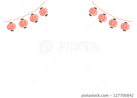 Loose and cute summer festival red lantern frame Loose and cute summer festival red lantern frame 127700842