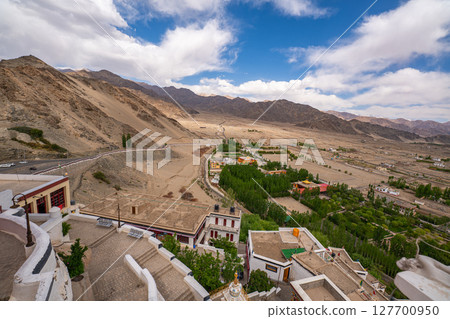 Beautiful Landscape around Thiksey Monastery Beautiful Landscape around Thiksey Monastery 127700950